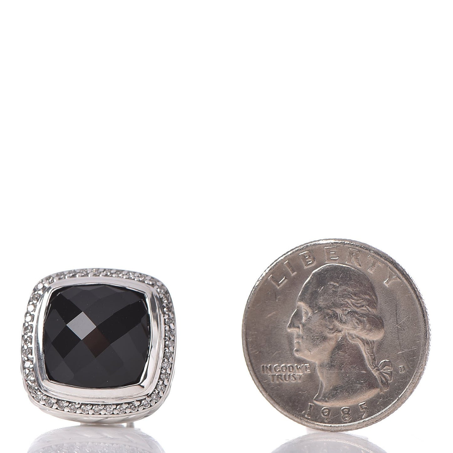 Sterling Silver Diamond Black Onyx 14mm Albion Earrings