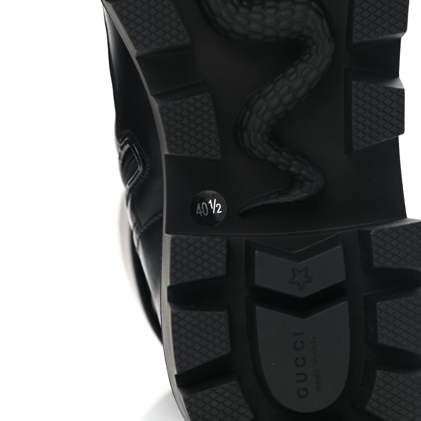 Nappa Frances GG Matelasse Platform Combat Boots 40.5 Black