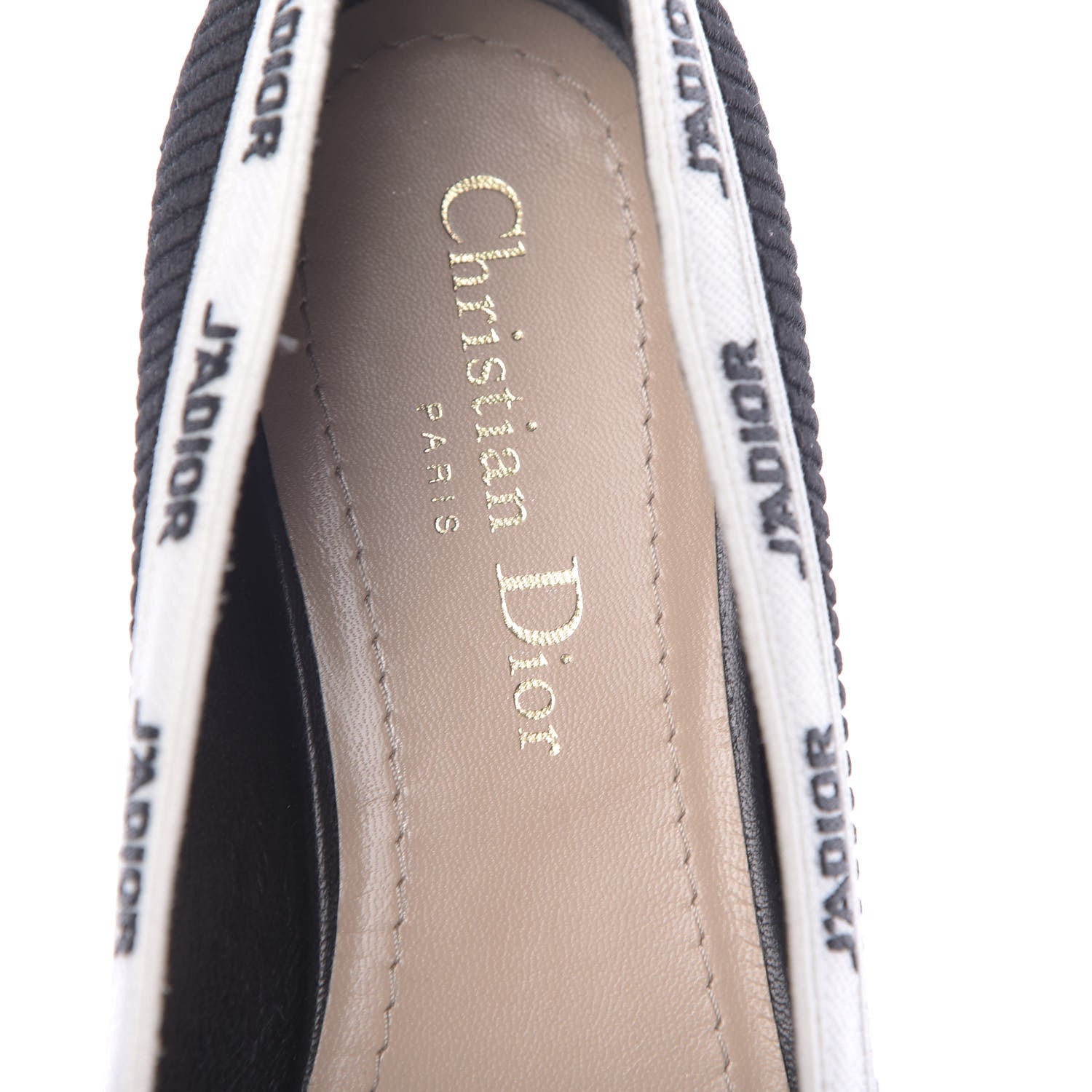 Christian Dior Fabric Ribbon Embroidered J'Adior Ballet Flats 36 Black 6 of 9