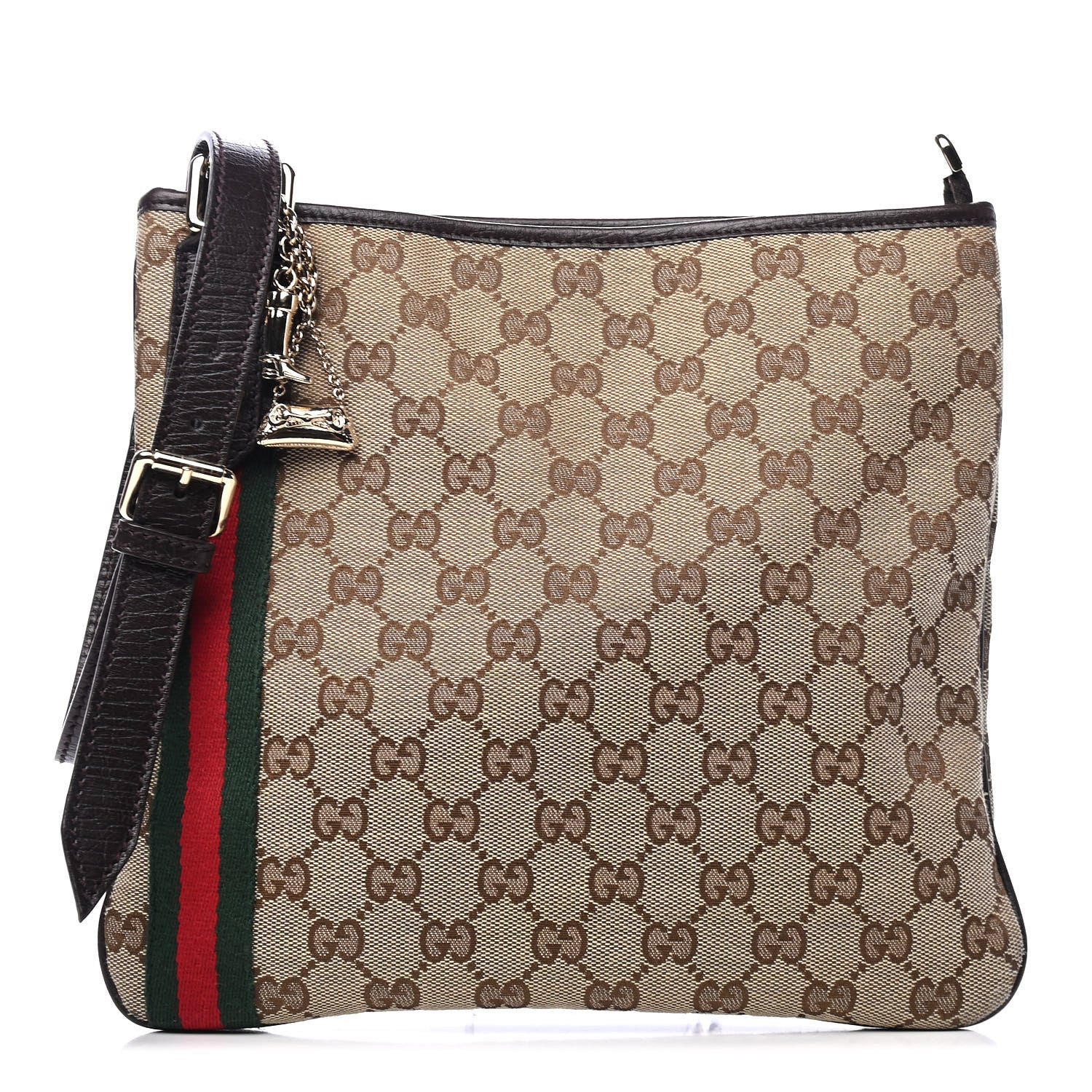 Gucci Monogram Web Jolicoeur Charms Messenger Dark Brown 1 of 4