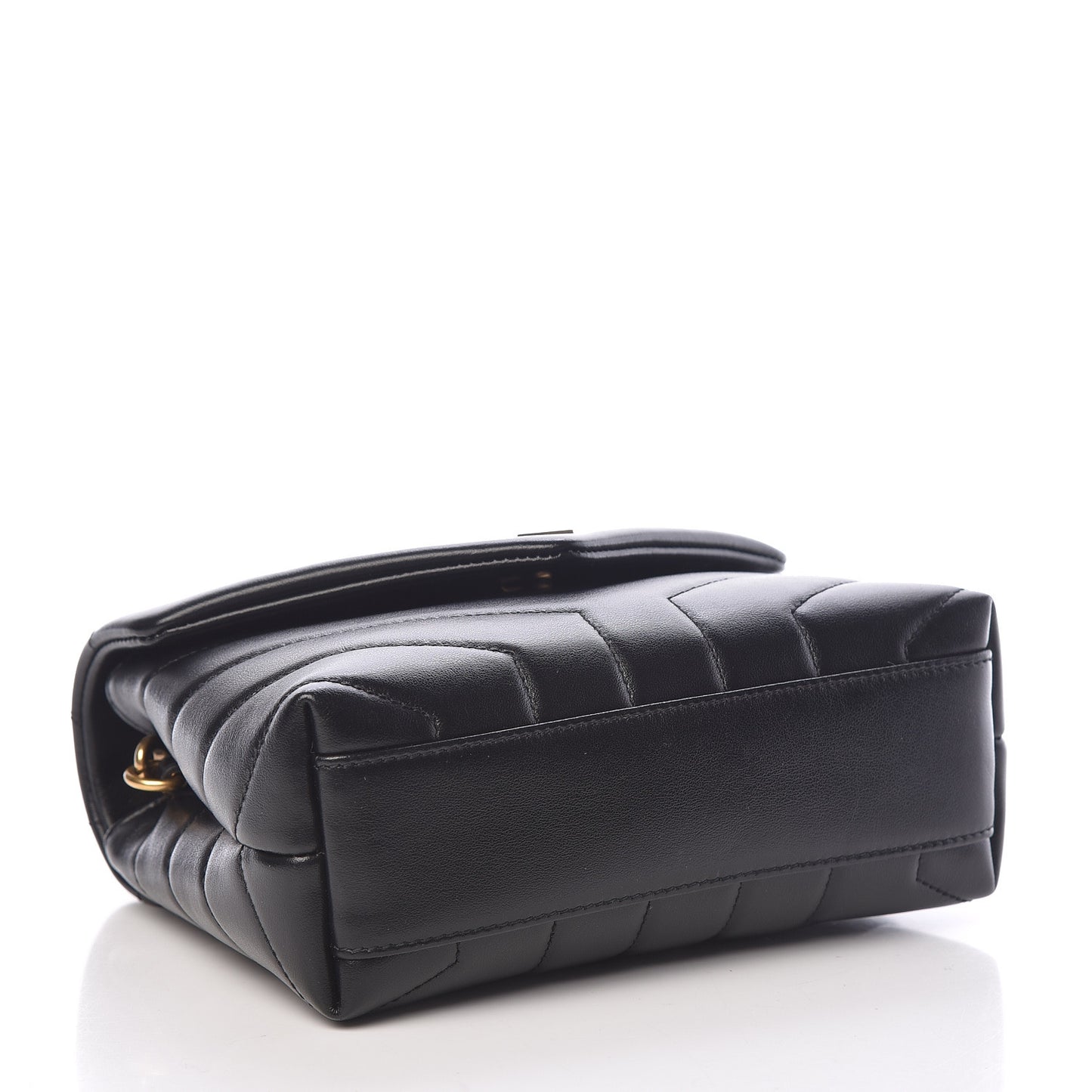 Calfskin Y Quilted Monogram Toy Loulou Crossbody Bag Black