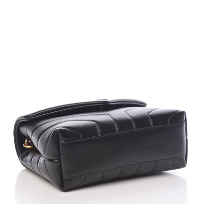 Saint Laurent Calfskin Y Quilted Monogram Toy Loulou Crossbody Bag Black 4 of 10