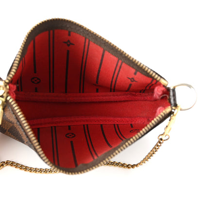 Louis Vuitton Damier Ebene Complice Trunks and Bags Mini Pochette Accessories Red 5 of 8