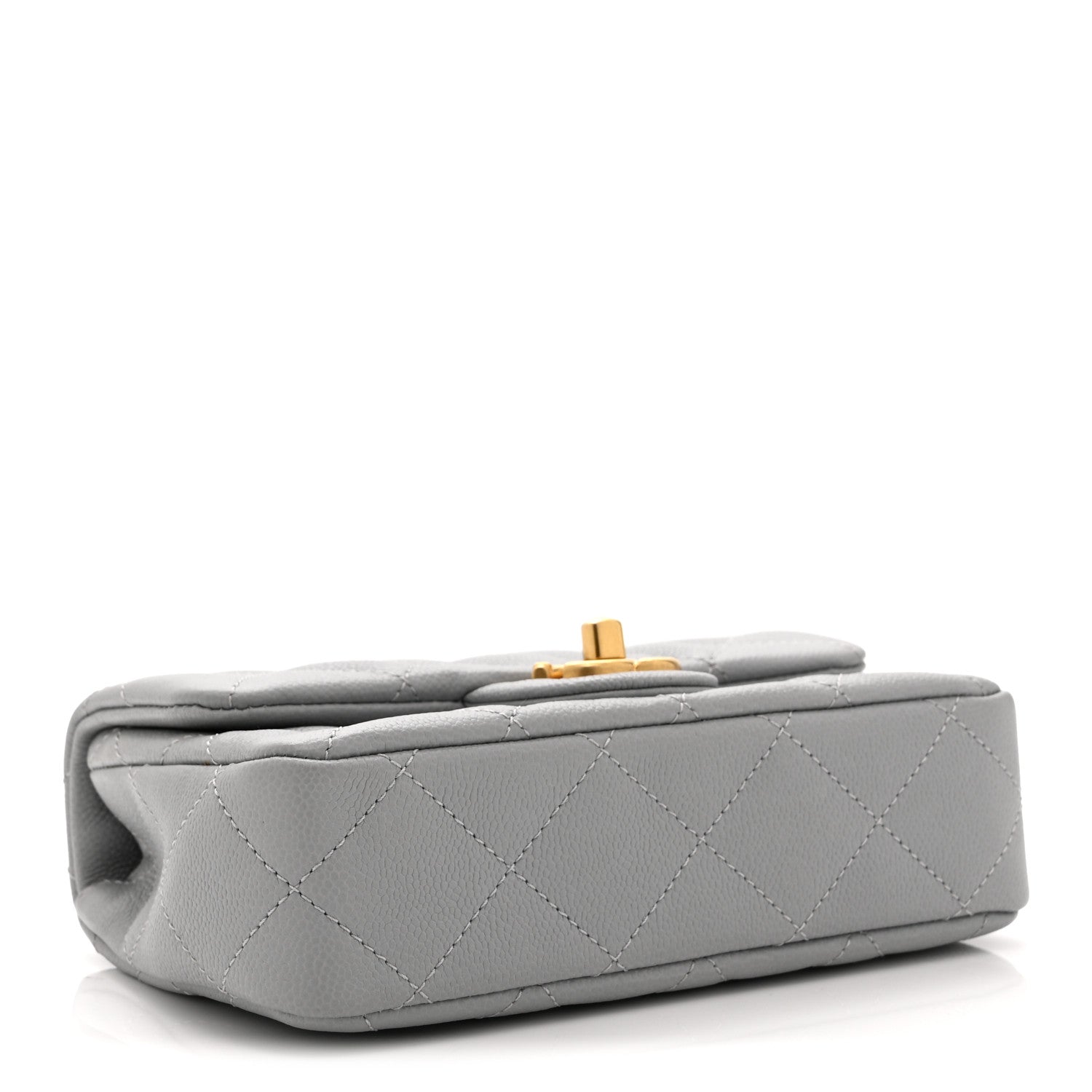 Chanel Caviar Quilted Mini Sweetheart Rectangular Flap Light Grey 4 of 10