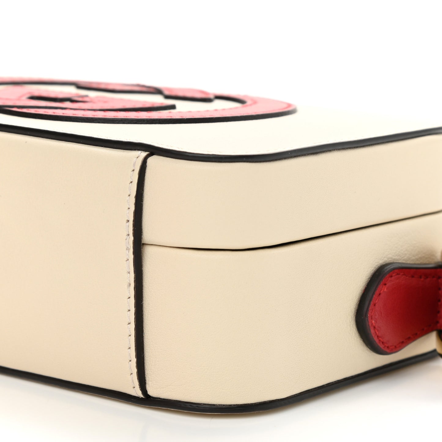 Vitello Eclipse Mini Interlocking G Shoulder Bag Mystic White Hibiscus Red