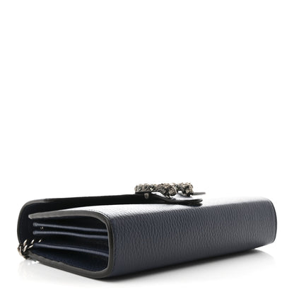 Gucci Dollar Calfskin Crystal Mini Dionysus Chain Wallet Blue Agata Black Diamond 4 of 12
