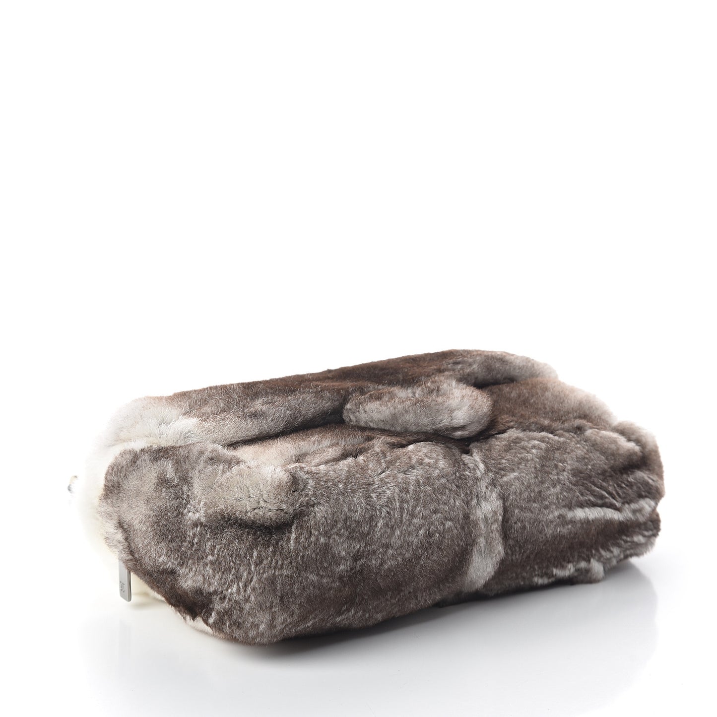 Rabbit Fur CC Medium Flap Bag Brown