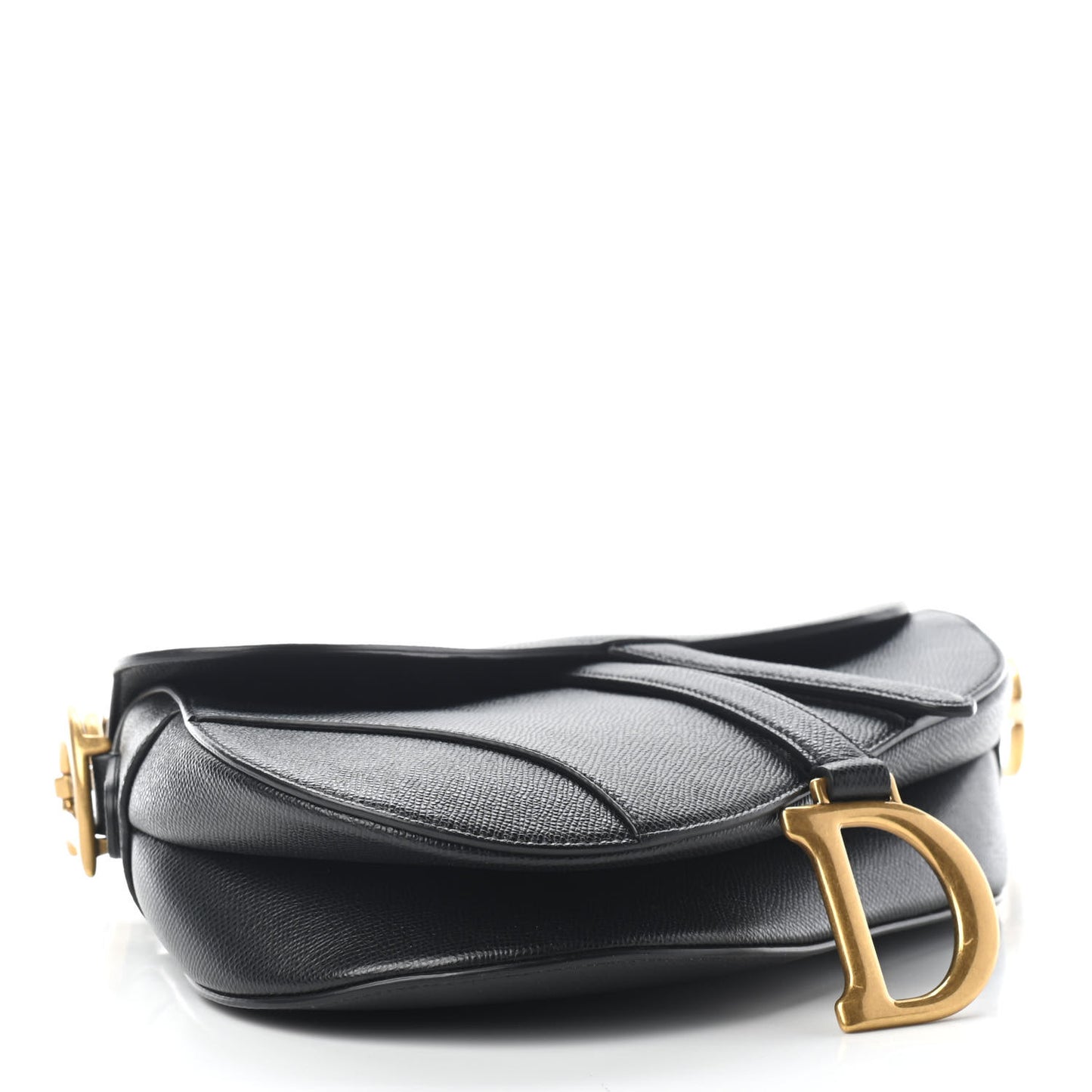 Grained Calfskin Saddle Bag Black