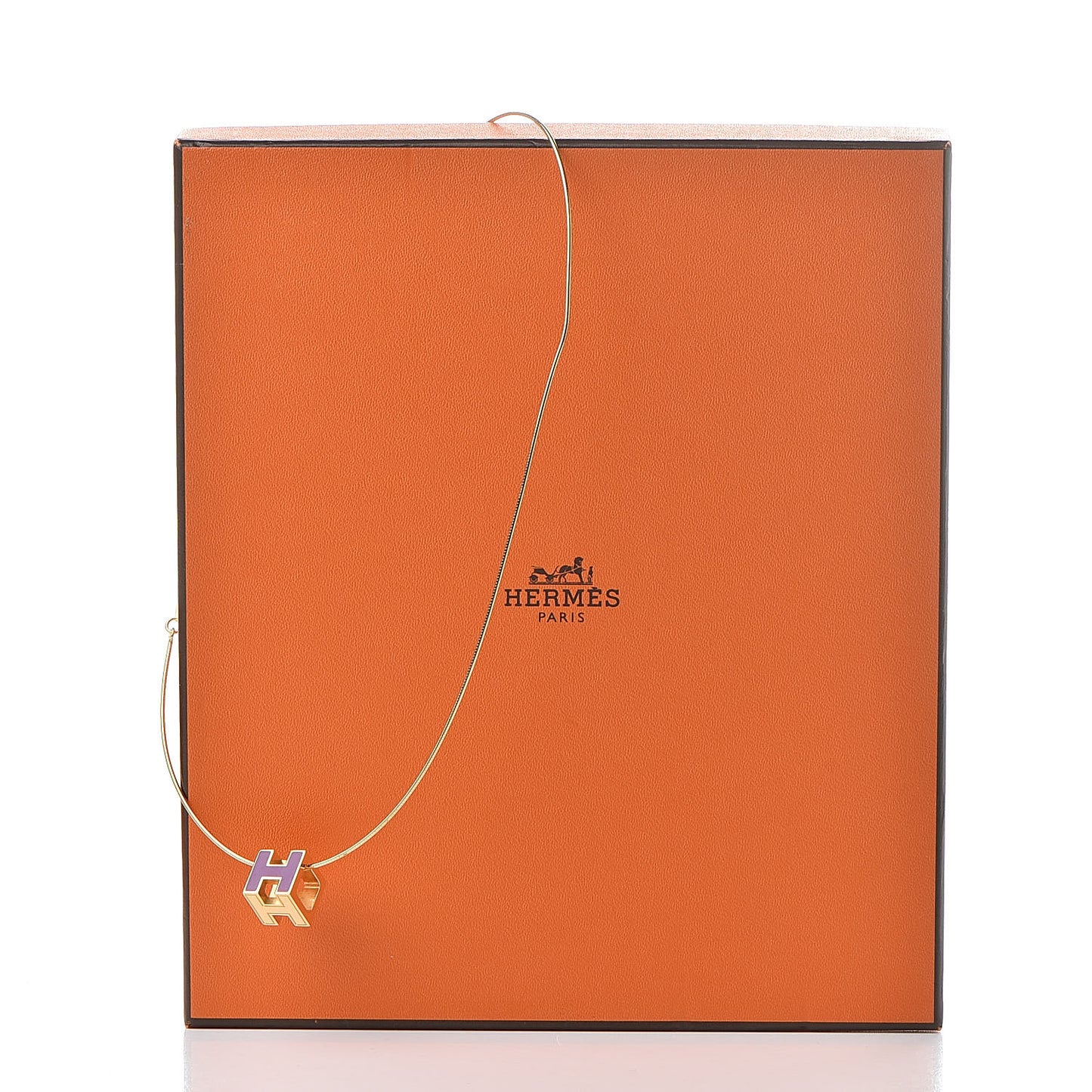 Gold Lacquered Cage d'H Pendant Necklace Ultraviolet