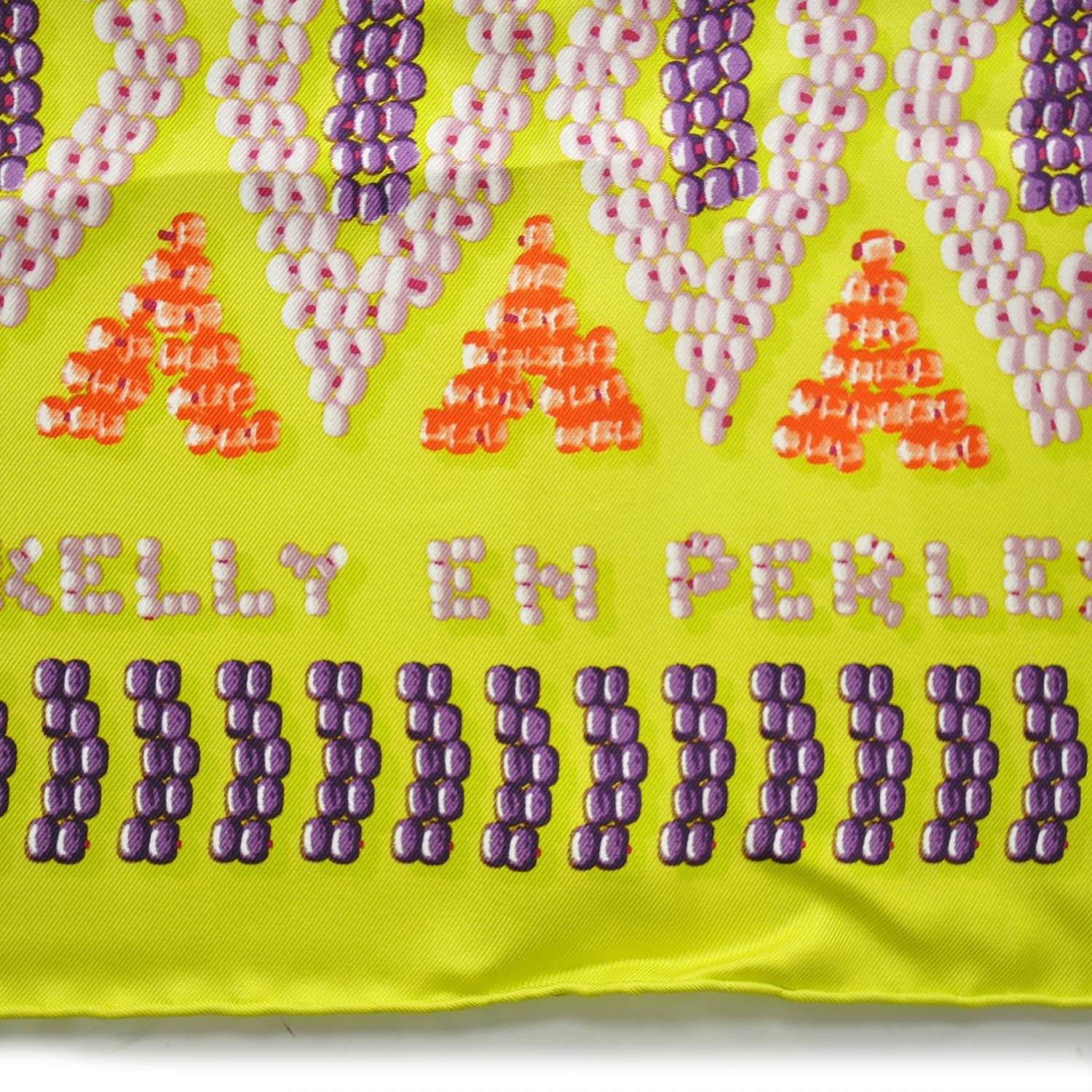 Hermes Silk Geant Twill Lave Kelly En Perles Scarf 140 4 of 5