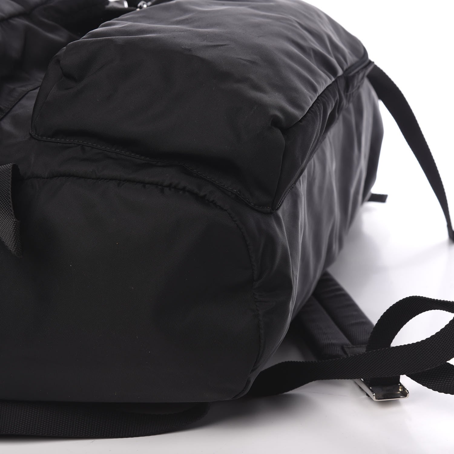 Prada Technical Nylon Saffiano Double Buckle Backpack Black 9 of 9