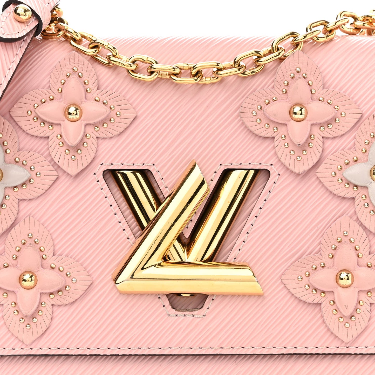 Epi Couture’s Flower Twist Shoulder Bag MM Rose Ballerine