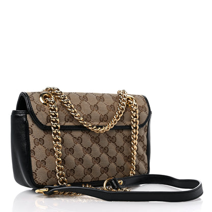 Gucci Monogram Matelasse Diagonal Mini GG Marmont Shoulder Bag Beige Black 3 of 11