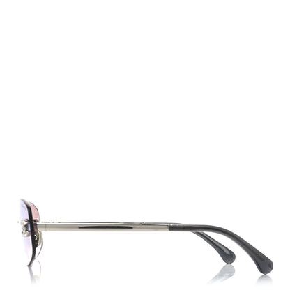 Chanel Metal Mirrored Crystal CC Oval Sunglasses 71559 Pink 3 of 7