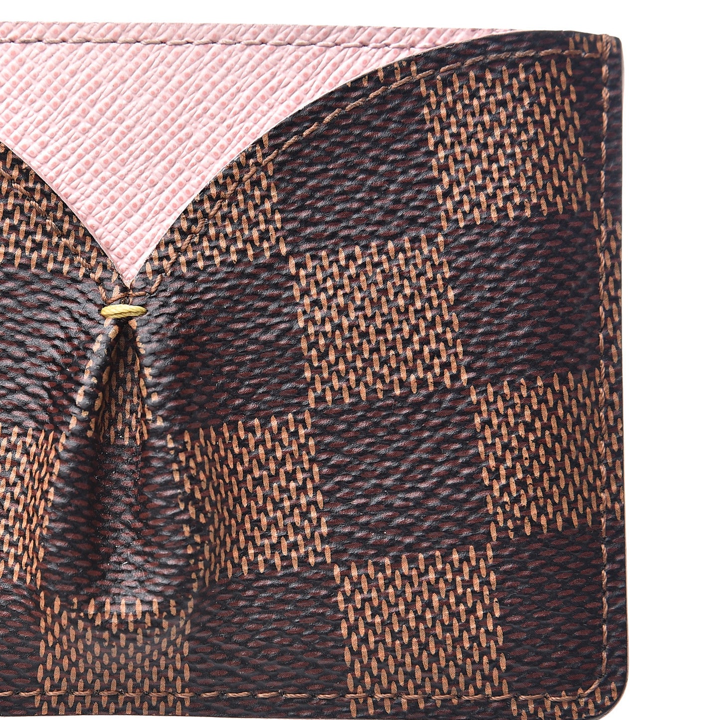 Damier Ebene Caissa Card Holder Rose Ballerine