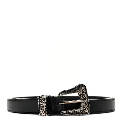 Saint Laurent Calfskin Western Belt 100 Black 1 of 5