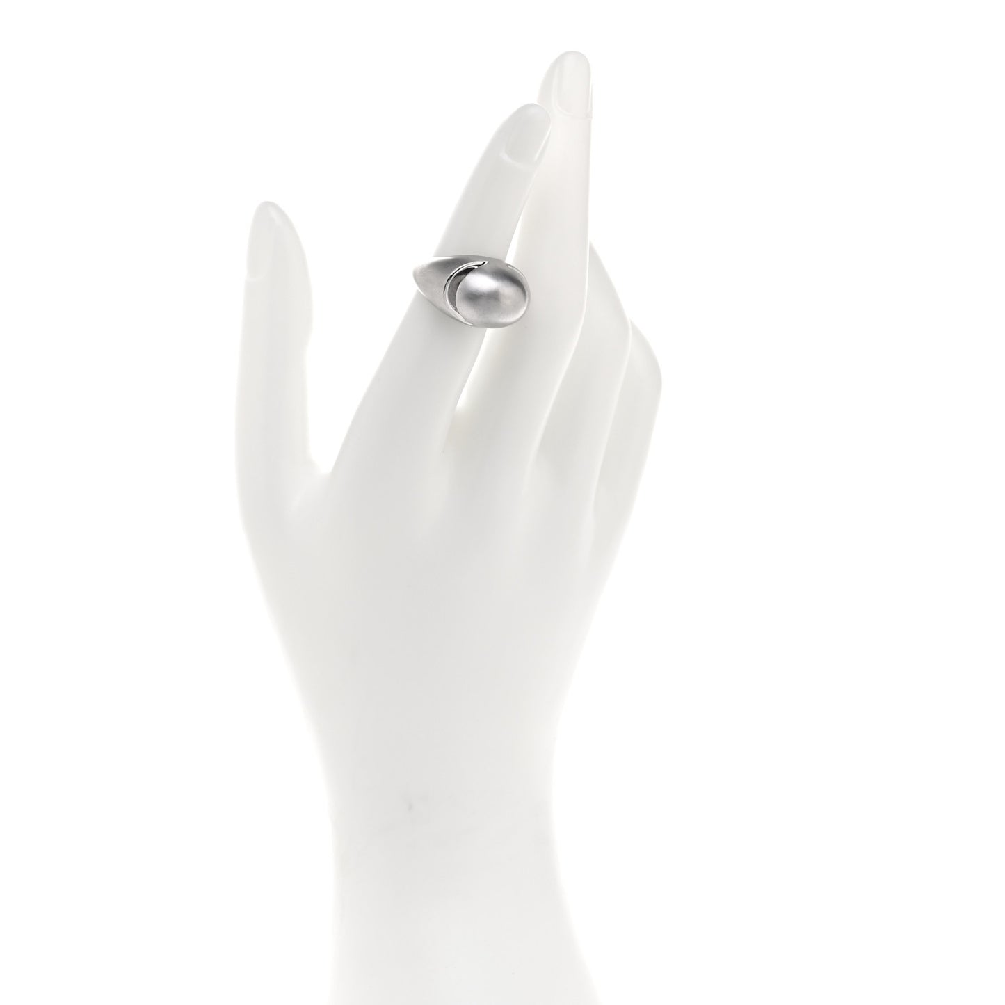 18K White Gold Dome Ring 49 4.75