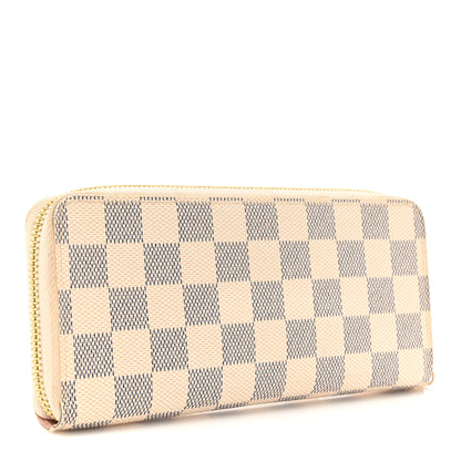 Louis Vuitton Damier Azur Clemence Wallet Rose Ballerine 3 of 9