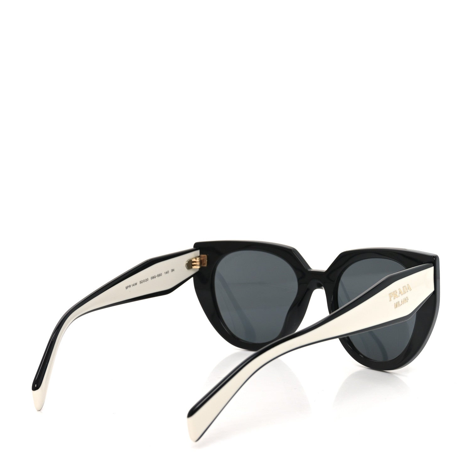 Prada Acetate Square Sunglasses SPR 14W Black White 4 of 7