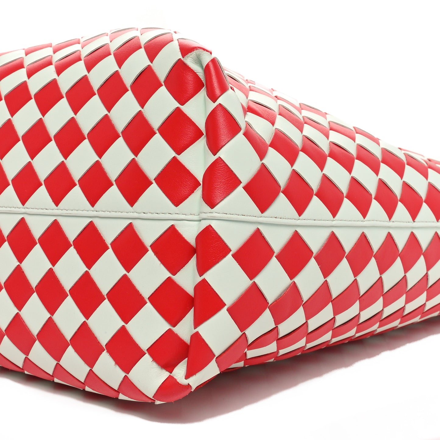 Nappa Intrecciato Check Avenue Tote Glacier Vernis