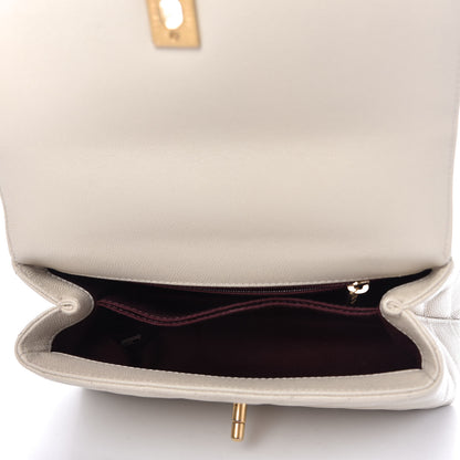 Chanel Caviar Chevron Quilted Mini Coco Handle Flap Ivory 5 of 11