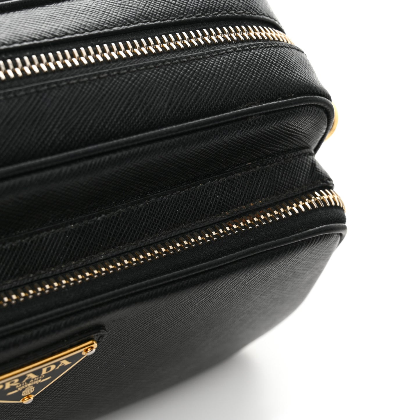 Saffiano Lux Camera Case Crossbody Bag Black