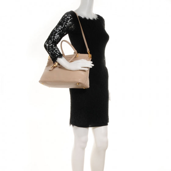Prada Soft Calf Shoulder Bag Quarzo 2 of 9