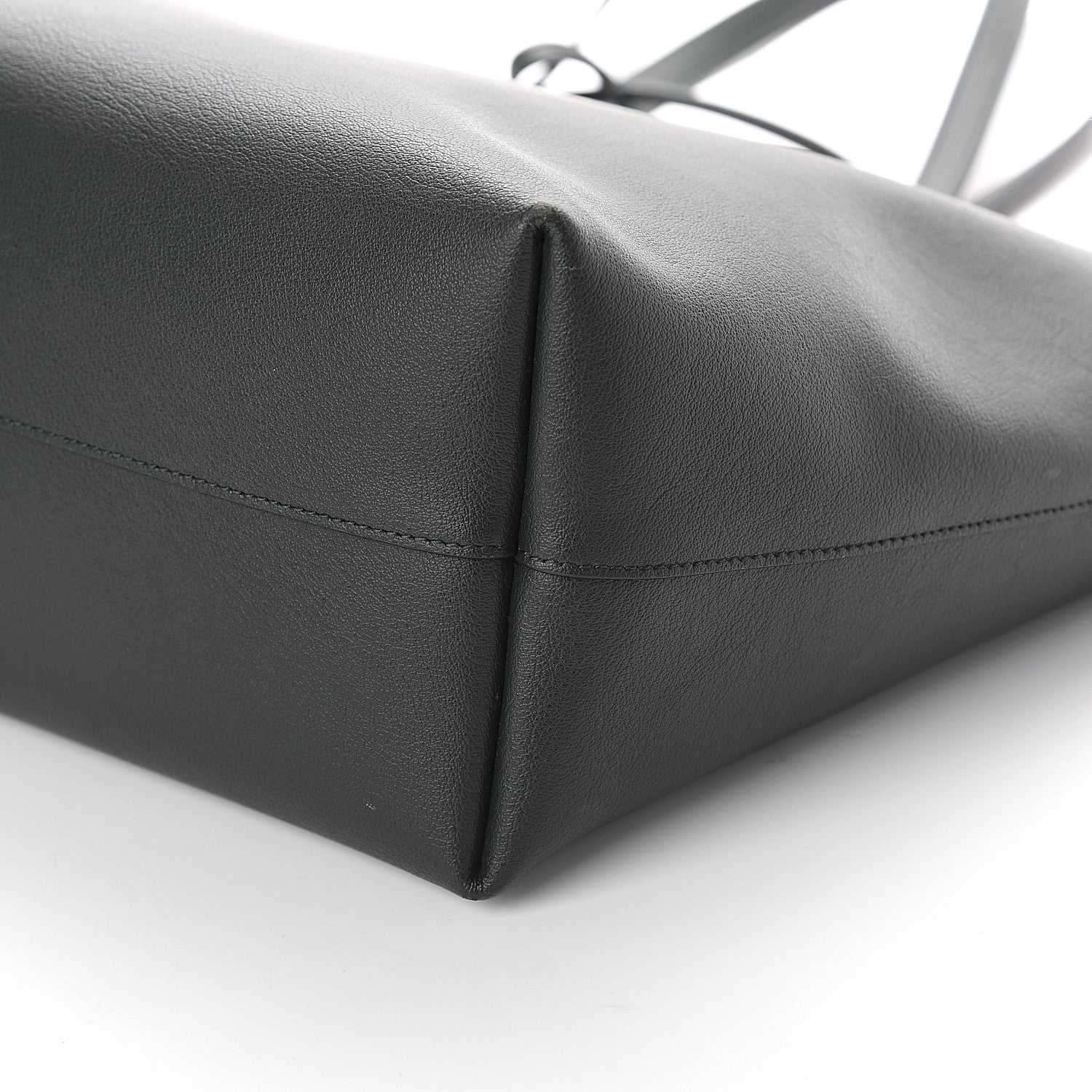 Saint Laurent Calfskin Large Shopping Tote Dark Green 8 of 8