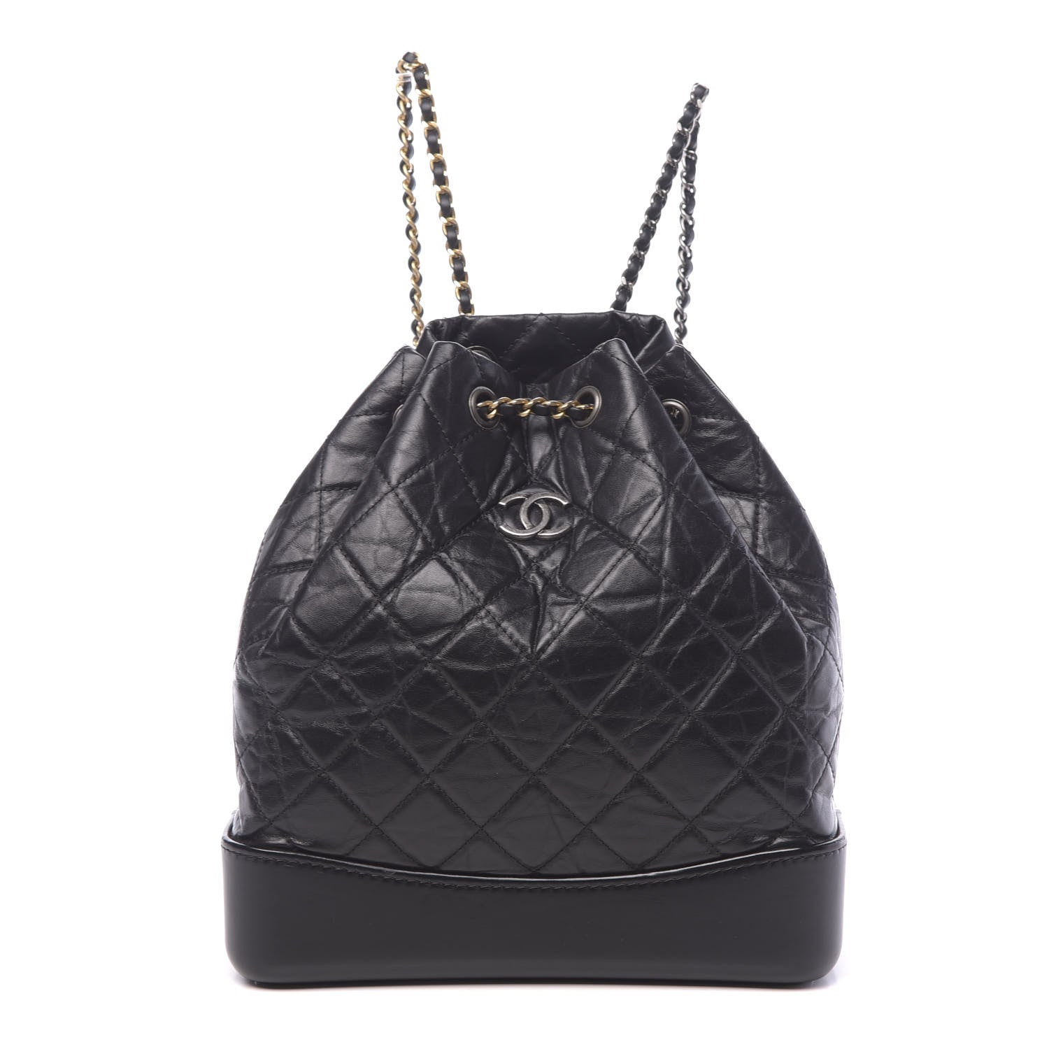 Chanel Aged Calfskin Quilted Gabrielle Backpack Black 1 of 11