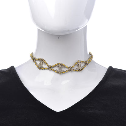 Chanel Metal Lambskin Chain Link Choker Yellow 2 of 7
