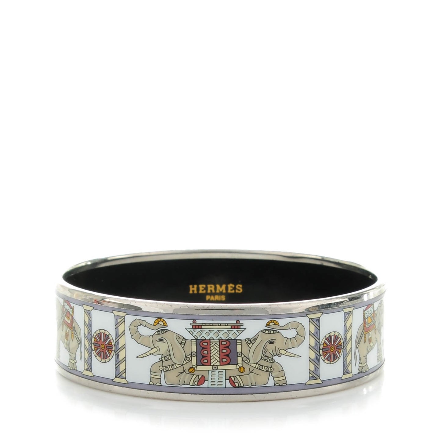 Enamel Printed Elephant Torana Wide Bracelet 70