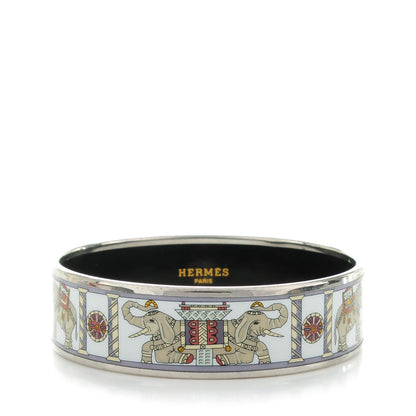 Hermes Enamel Printed Elephant Torana Wide Bracelet 70 1 of 5