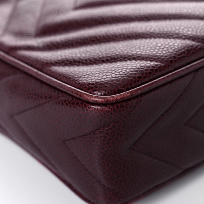 Chanel Caviar Chevron Quilted Tassel Camera Case Burgundy 8 of 16