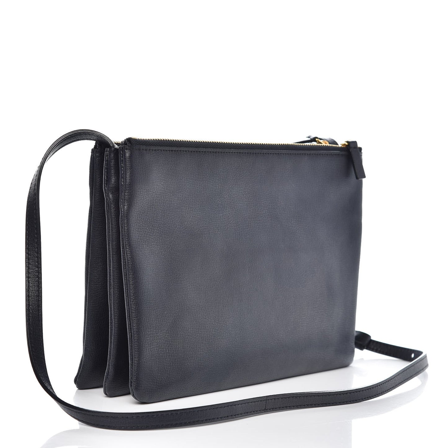 Goatskin Large Trio Crossbody Bag Dark Blue