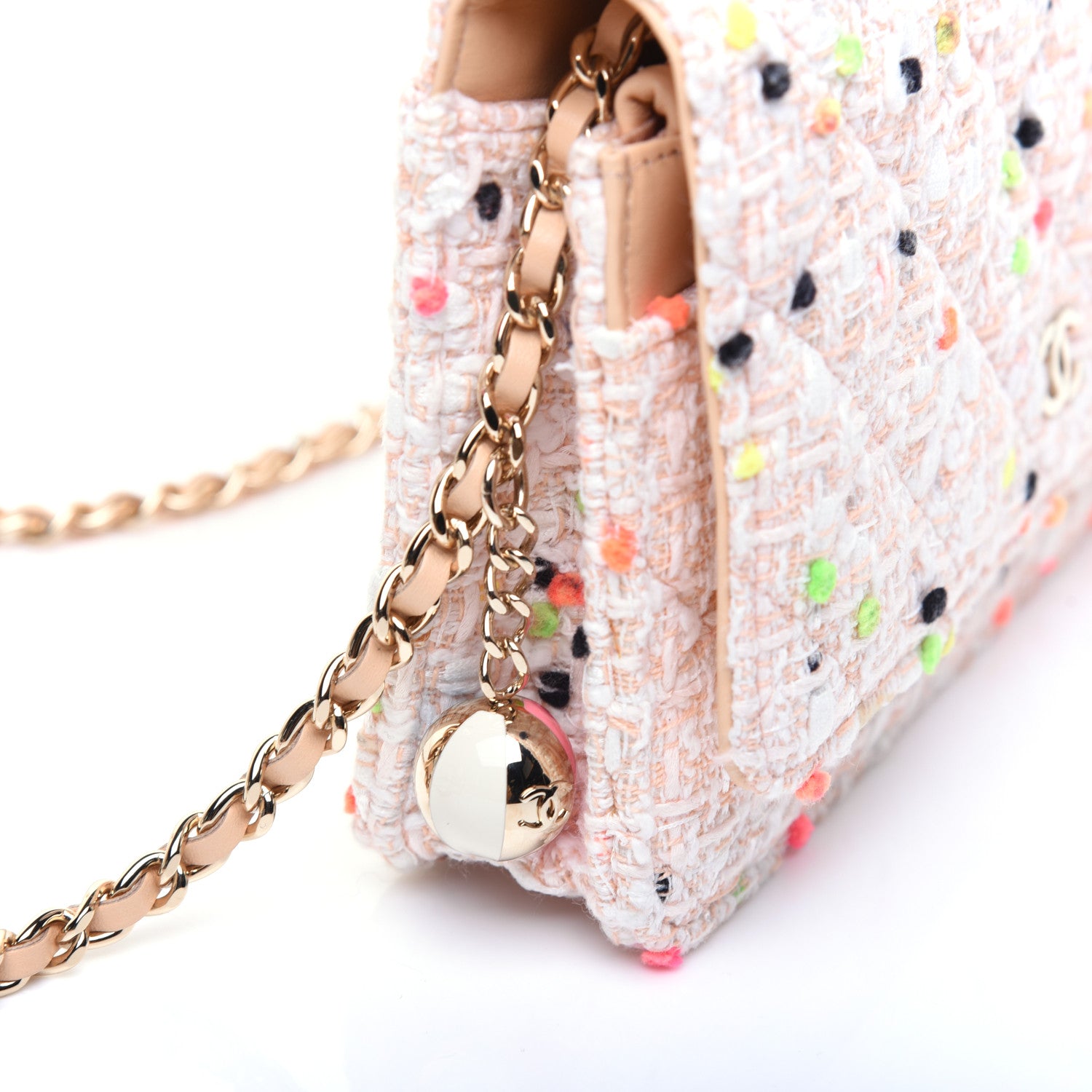 Chanel Candy Cotton Tweed & Beach Ball Wallet On Chain WOC Multicolor 12 of 14