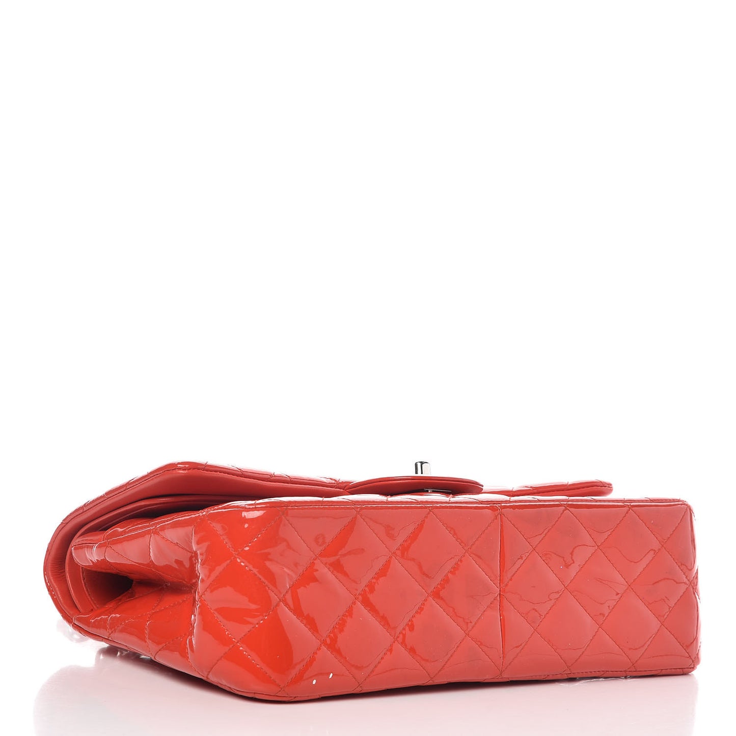 Patent Quilted Jumbo Double Flap Dark Red