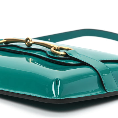 Gucci Patent Large Bright Bit Shoulder Bag Green 10 of 12