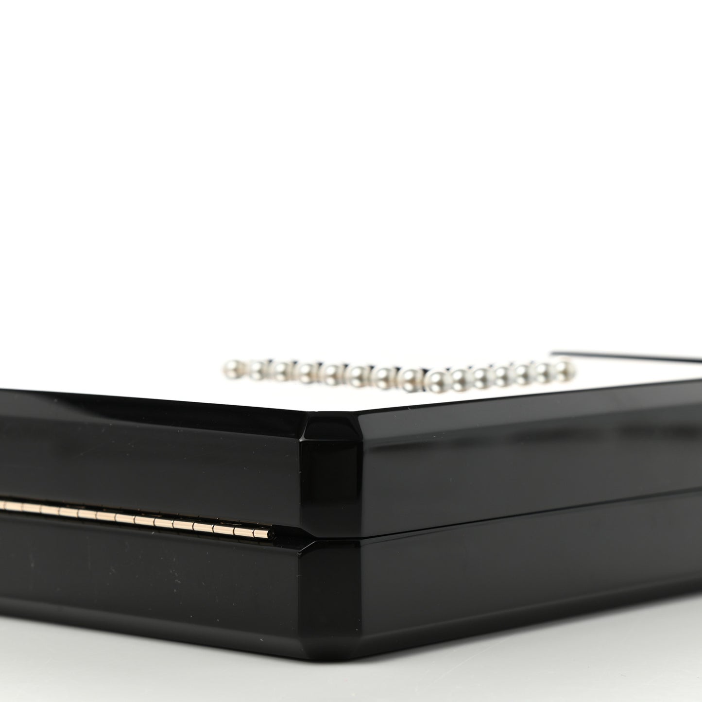 Plexiglass Perfume Bottle Clutch Black Gold