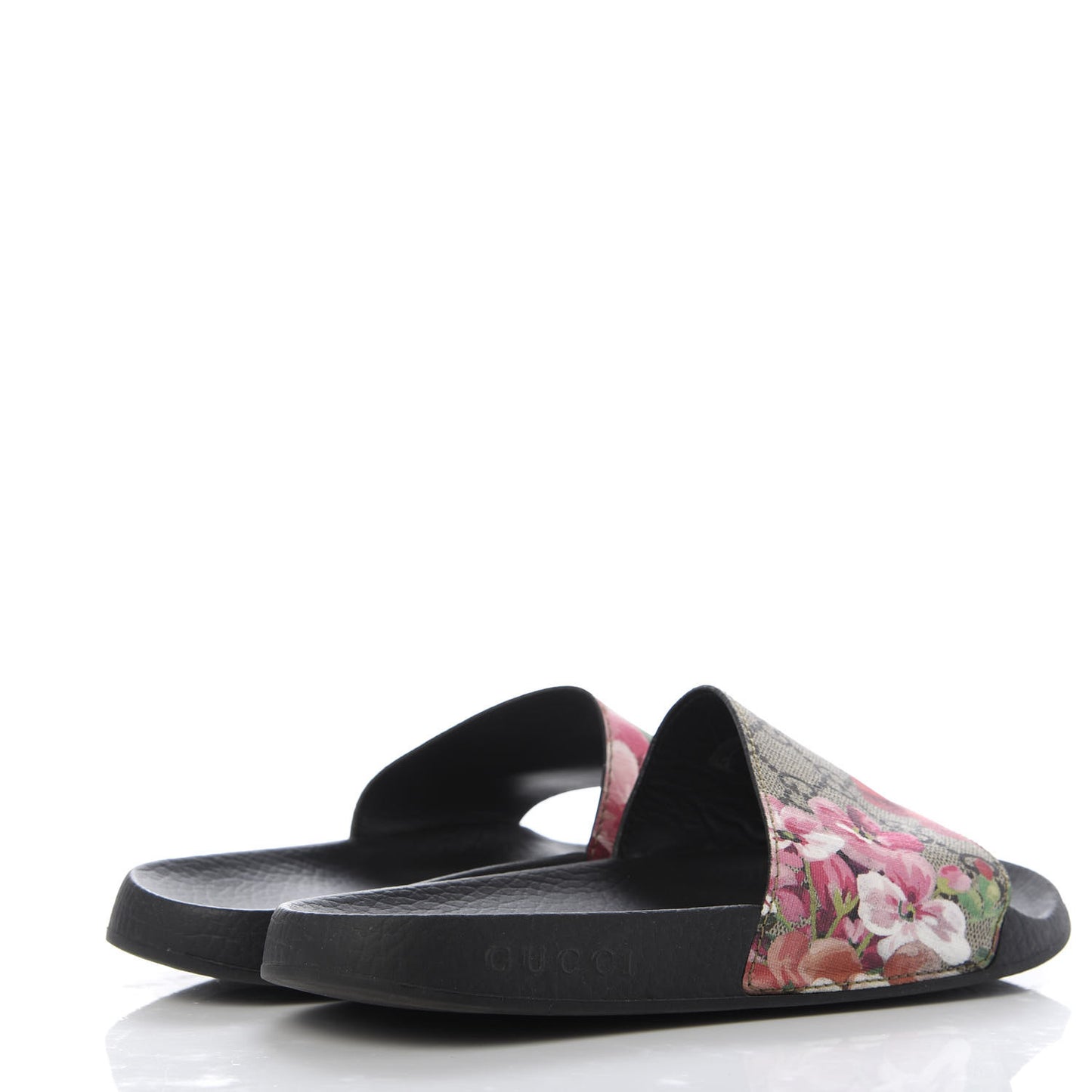 GG Supreme Monogram Blooms Slide Sandals 36 Beige Multicolor