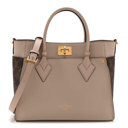 Louis Vuitton Calfskin Monogram On My Side MM Greige 1 of 9