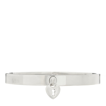 Tiffany Sterling Silver Heart Lock Bangle Bracelet 1 of 3