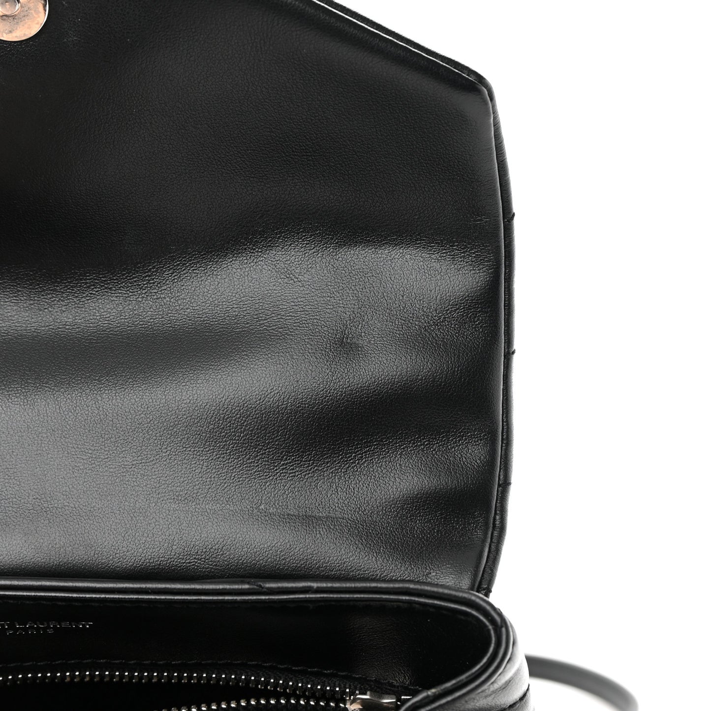 Calfskin Y Quilted Monogram Toy Loulou Crossbody Bag Black