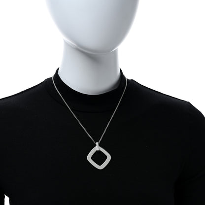 Tiffany Sterling Silver 1837 Open Square Pendant Necklace 2 of 5