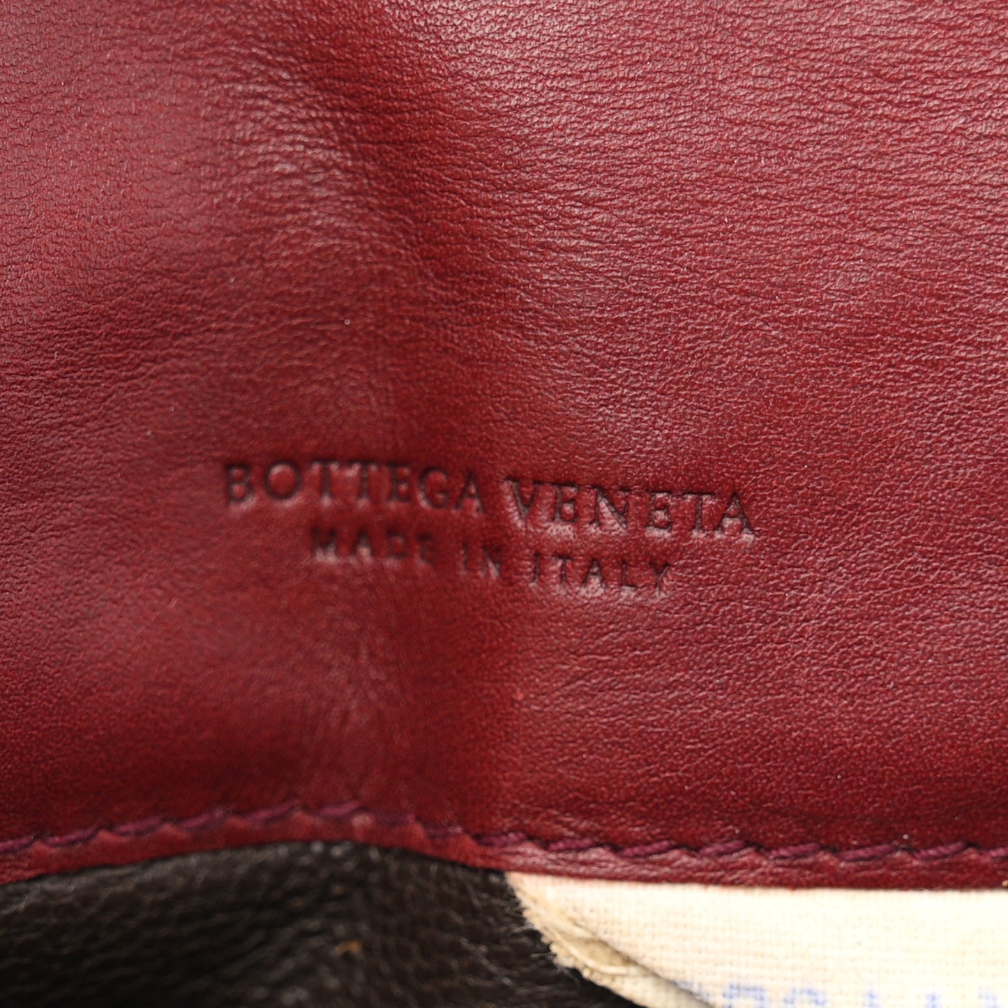 Nappa Intrecciato Card Holder Bordeaux