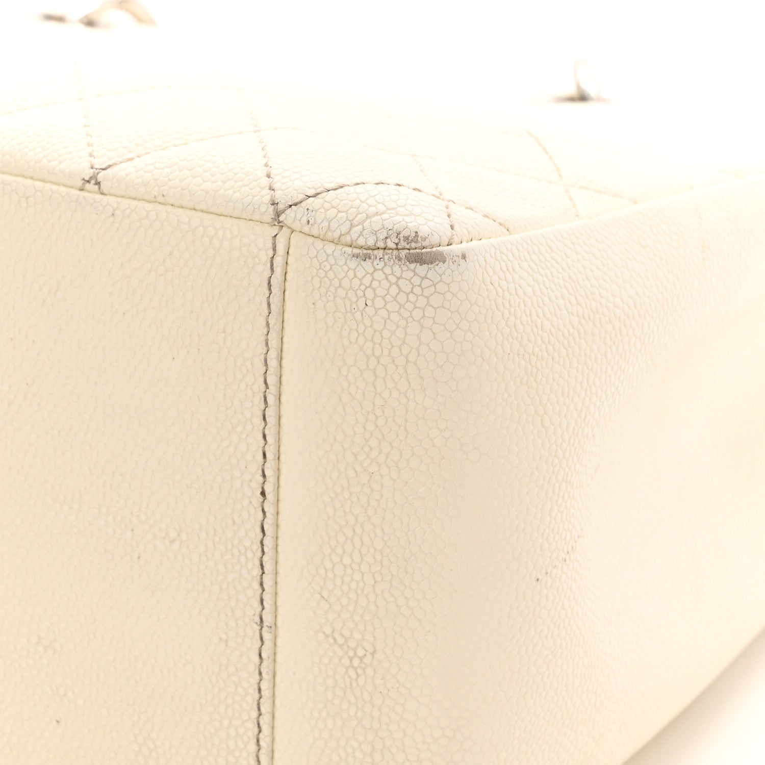 Chanel Caviar Quilted Grand Shopping Tote GST White 12 of 19