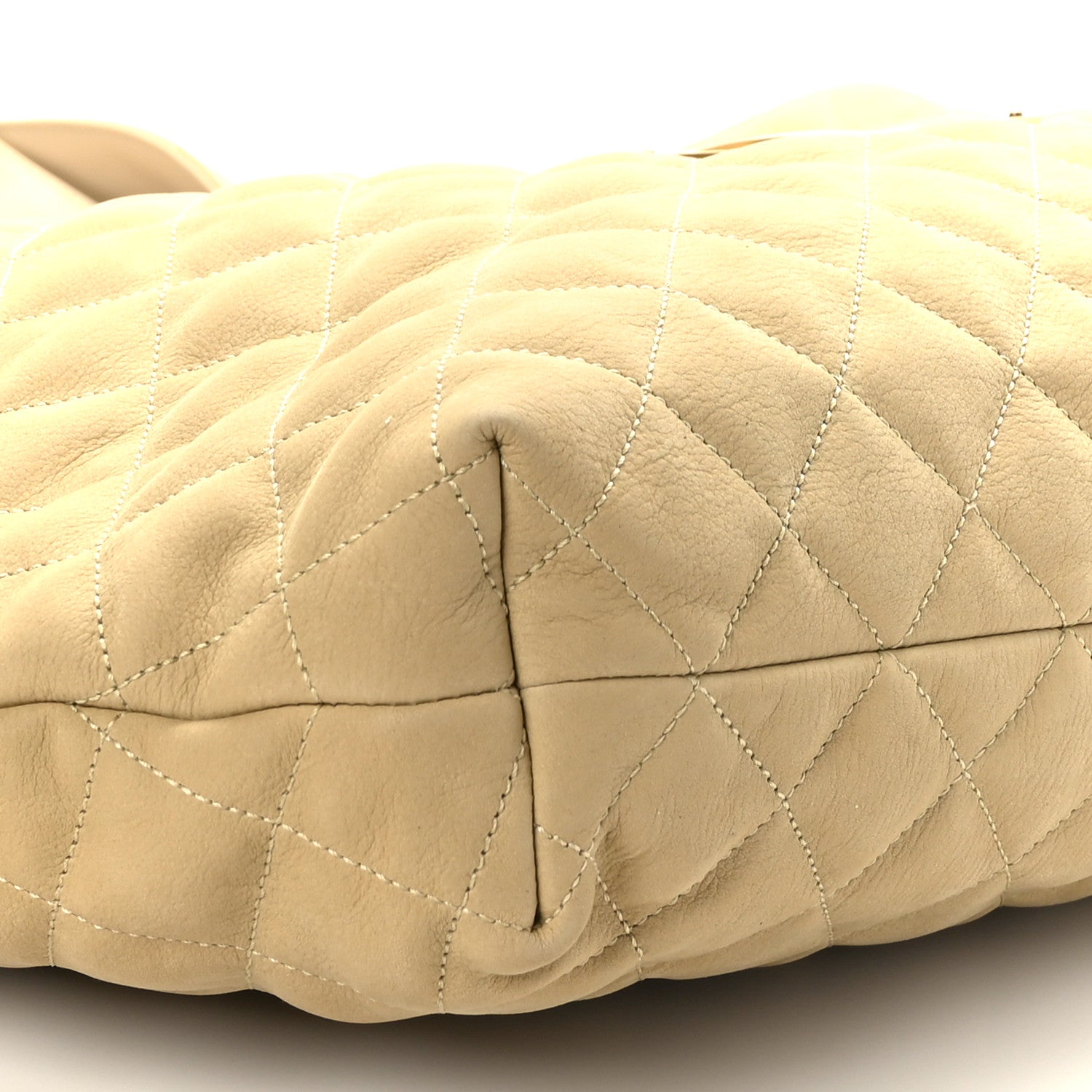 Saint Laurent Nubuck Suede Quilted Maxi Icare Shopping Tote Beige 10 of 10