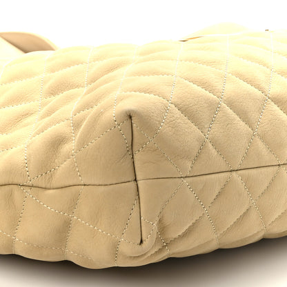 Saint Laurent Nubuck Suede Quilted Maxi Icare Shopping Tote Beige 10 of 10