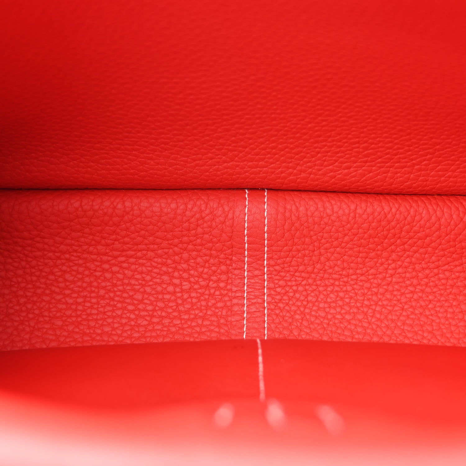 Hermes Taurillon Clemence Verso Halzan 31 GM Rouge Casaque Vermillion 5 of 11