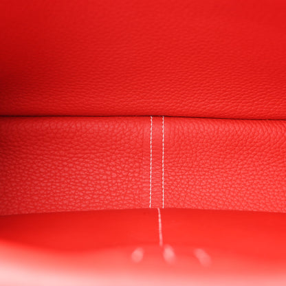 Hermes Taurillon Clemence Verso Halzan 31 GM Rouge Casaque Vermillion 5 of 11