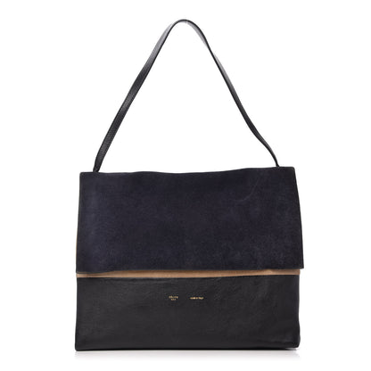 Celine Calfskin Suede All Soft Shoulder Bag Ocean Blue 1 of 9